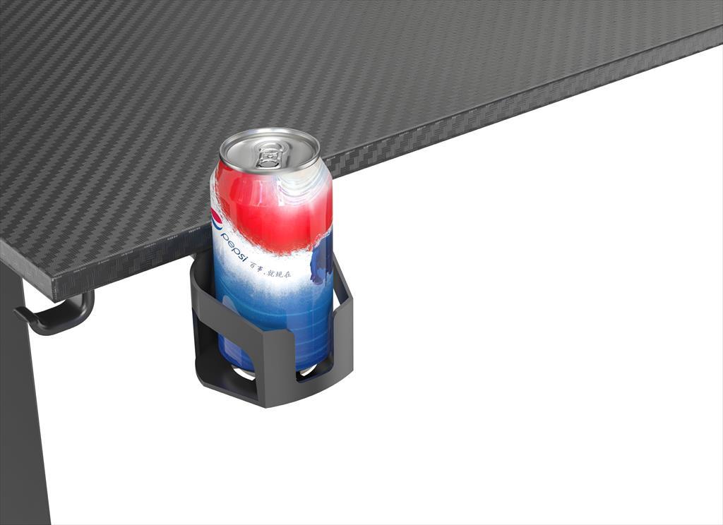 GAMING DESK RGB EG105 w/height adjustment, cup and headphones holder, up to 70kg, Black - Image 2