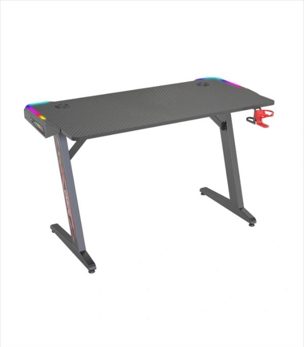 Gaming desk rgb eg106 w/mousepad,  cup and headphones holder, up to 80kg, blackgaming desk rgb eg106 w/height adjustment, w/mousepad,  cup and headphones holder, up to 80kg, black