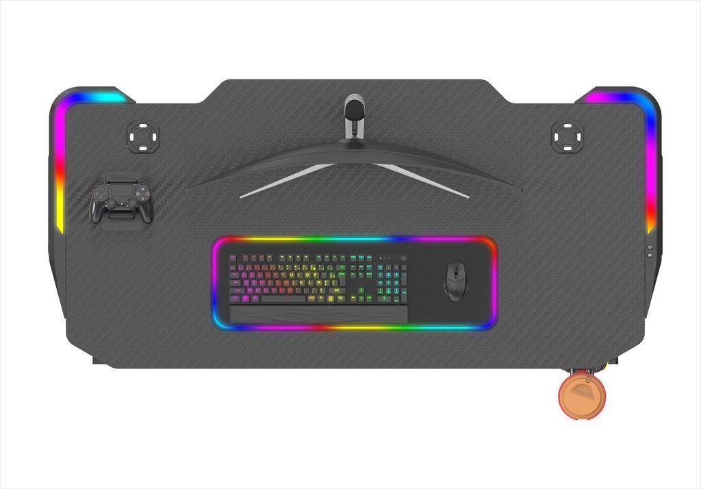 GAMING DESK RGB EG106 w/mousepad,  cup and headphones holder, up to 80kg, BlackGAMING DESK RGB EG106 w/height adjustment, w/mousepad,  cup and headphones holder, up to 80kg, Black - Image 2