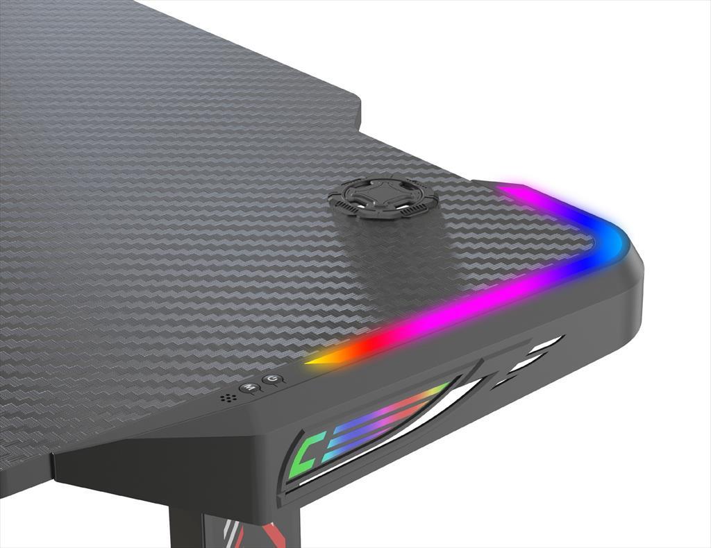 GAMING DESK RGB EG106 w/mousepad,  cup and headphones holder, up to 80kg, BlackGAMING DESK RGB EG106 w/height adjustment, w/mousepad,  cup and headphones holder, up to 80kg, Black - Image 3