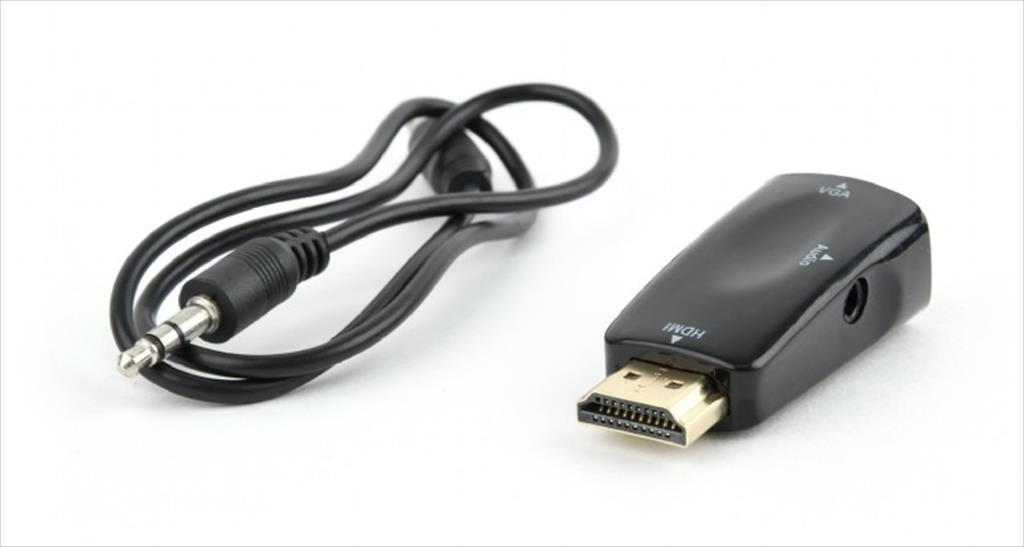 CONVERTOR HDMI (M) TO VGA (F) + audio Black Blister CABLEXPERT AB-HDMI-VGA-02