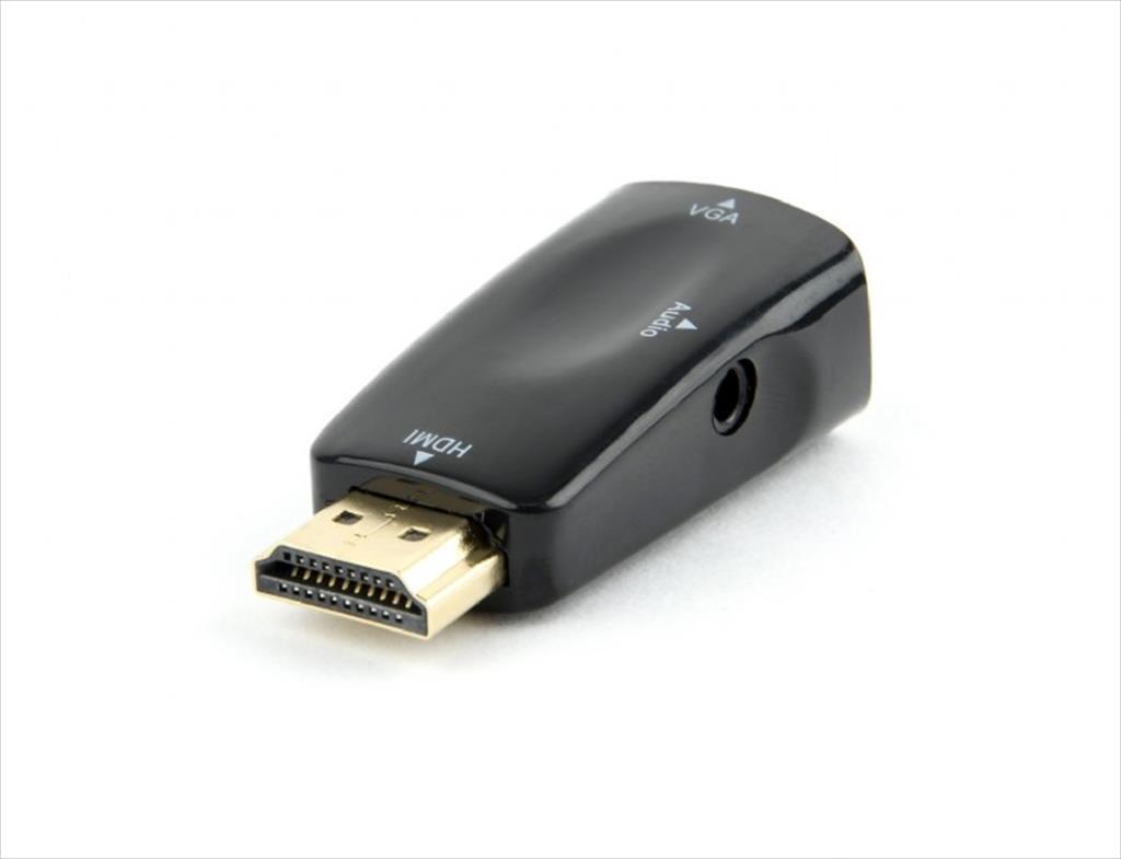 CONVERTOR HDMI (M) TO VGA (F) + audio Black Blister CABLEXPERT AB-HDMI-VGA-02 - Image 2