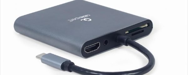 DOCKING STATION TYPE-C 6 in1, HDMI / USB 3.0 / VGA/ Type-C PD max 60W/ Gigabit LAN / 3.5mm/ SD/microSD card reader/CABLEXPERT/ Space gray/ A-CM-COMBO6-01