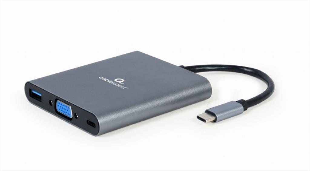 DOCKING STATION TYPE-C 6 in1, HDMI / USB 3.0 / VGA/ Type-C PD max 60W/ Gigabit LAN / 3.5mm/ SD/microSD card reader/CABLEXPERT/ Space gray/ A-CM-COMBO6-01 - Image 2