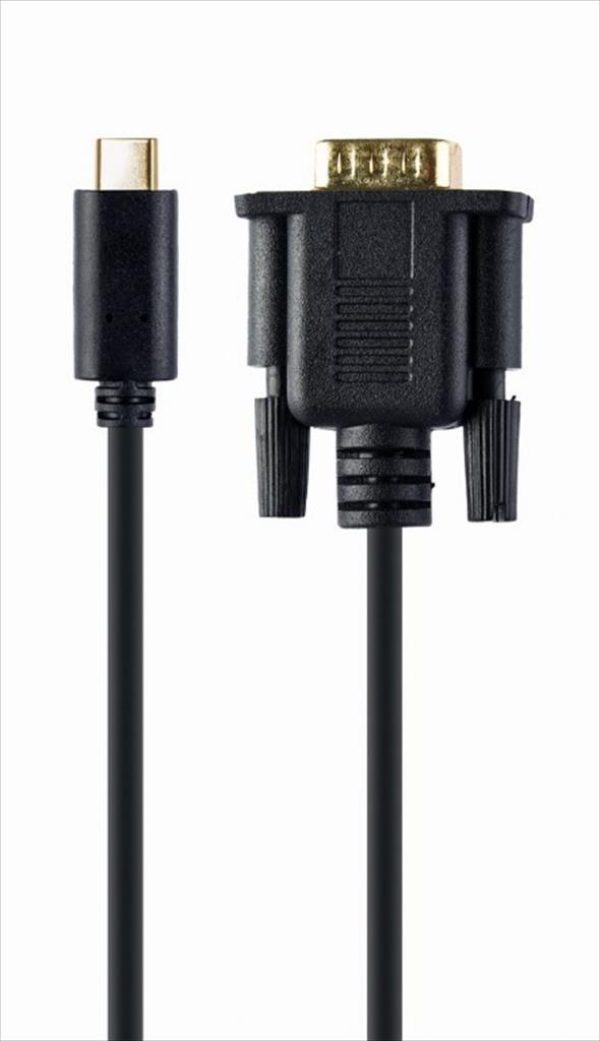 Cables type-c to vga 2m cablexpert black, a-cm-vgam-01