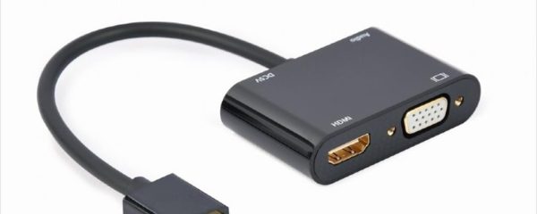 CONVERTOR HDMI (M) TO VGA (F) + HDMI (M) & audio CABLEXPERT Black, A-HDMIM-HDMIFVGAF-01