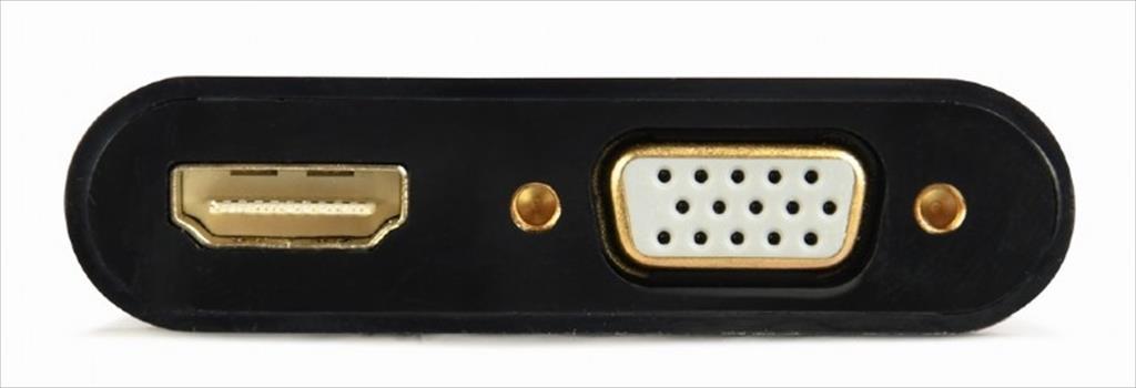 CONVERTOR HDMI (M) TO VGA (F) + HDMI (M) & audio CABLEXPERT Black, A-HDMIM-HDMIFVGAF-01 - Image 3