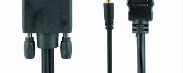 CABLES MONITOR HDMI to VGA & Audio 3m Black, CABLEXPERT, A-HDMI-VGA-03-10