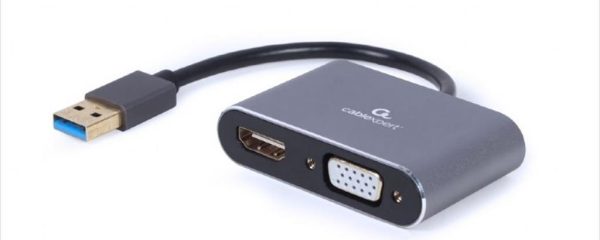 CONVERTOR USB 3.0 TO HDMI + VGA CABLEXPERT, Grey, A-USB3-HDMIVGA-01
