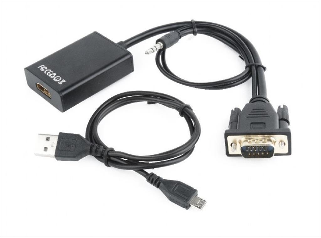 CONVERTOR VGA (M) TO HDMI (F) + audio w/USB for power,GEMBIRD, A-VGA-HDMI-01 - Image 3