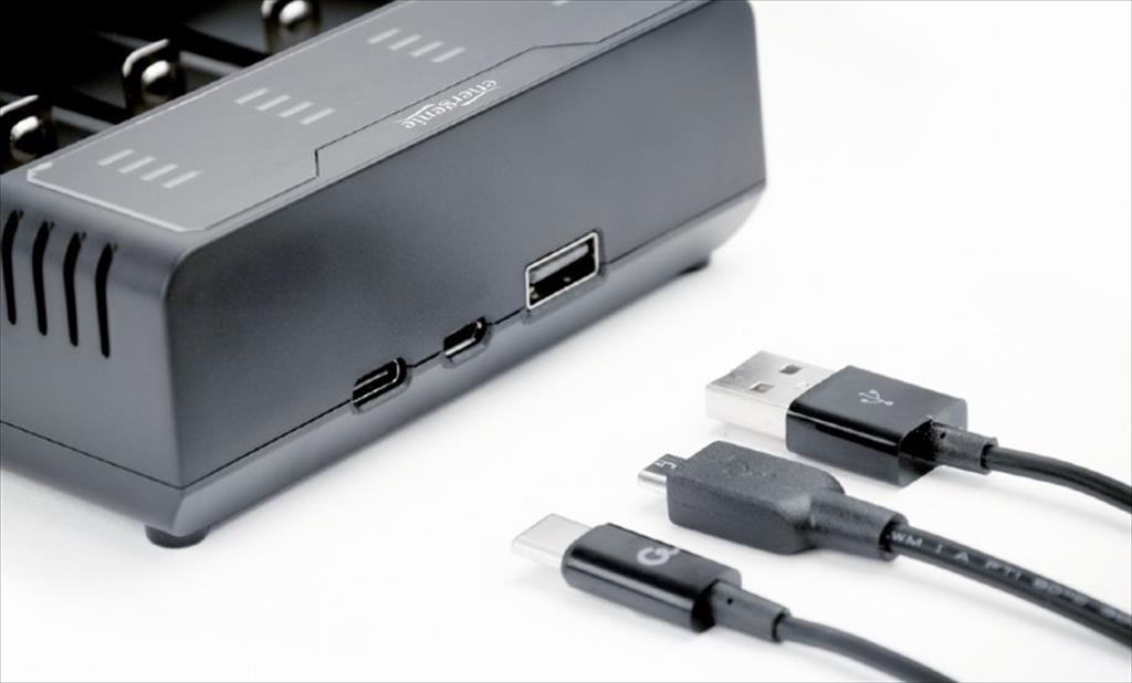Battery CHARGER FAST ENERGENIE, 4x AA/AAA, BLACK,  Micro-USB + TYPE-C, BC-USB-02 - Image 5