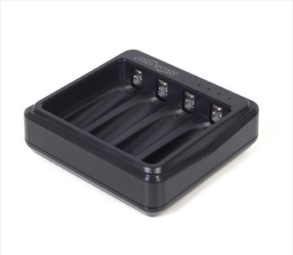 Battery charger energenie, 4x aa/aaa, black, type-c, bc-usb-03