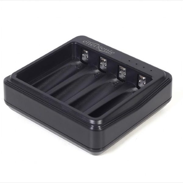 Battery CHARGER ENERGENIE, 4x AA/AAA, BLACK, TYPE-C, BC-USB-03