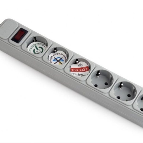 CABLES EXTENSION GEMBIRD 1.8m 6xSHUKO surge protection, gray, SPG6-B-6C