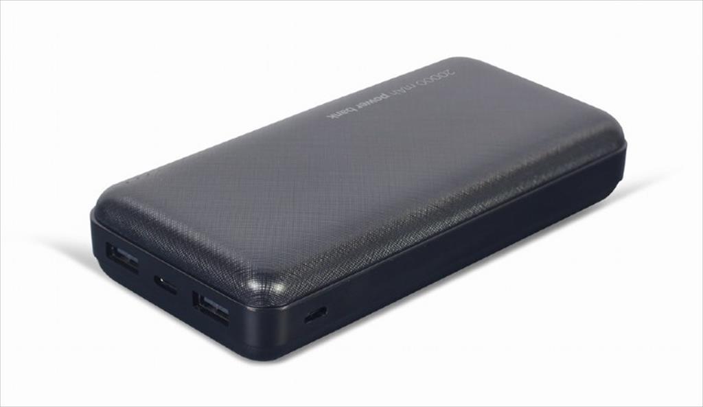 POWER BANK GEMBIRD 20000mAh, Input (Type-C) /output( 2x USB-A, 1 x Type-C), Black, PB20-02 - Image 3