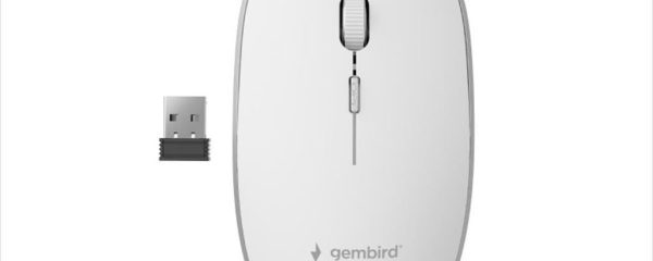 MOUSE WIRELESS USB GEMBIRD, nano receiver, white, MUSW-4B-01-W