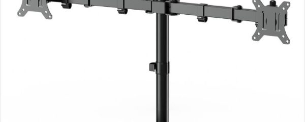 MONITOR STAND GEMBIRD, 2 MONITOR, 13"-32", VESA 100/75mm, Tilt, Swivel, Rotation, 8kg, MS-D2ST-02
