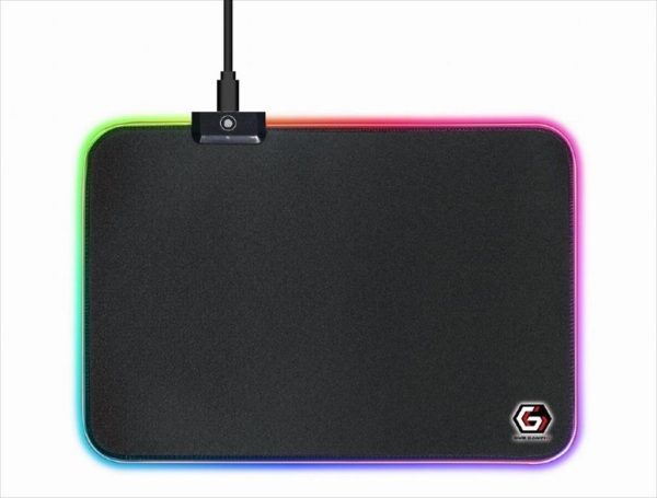 Mousepad gembird with led light effect, black m 250x350x4mm, mp-gameled-m