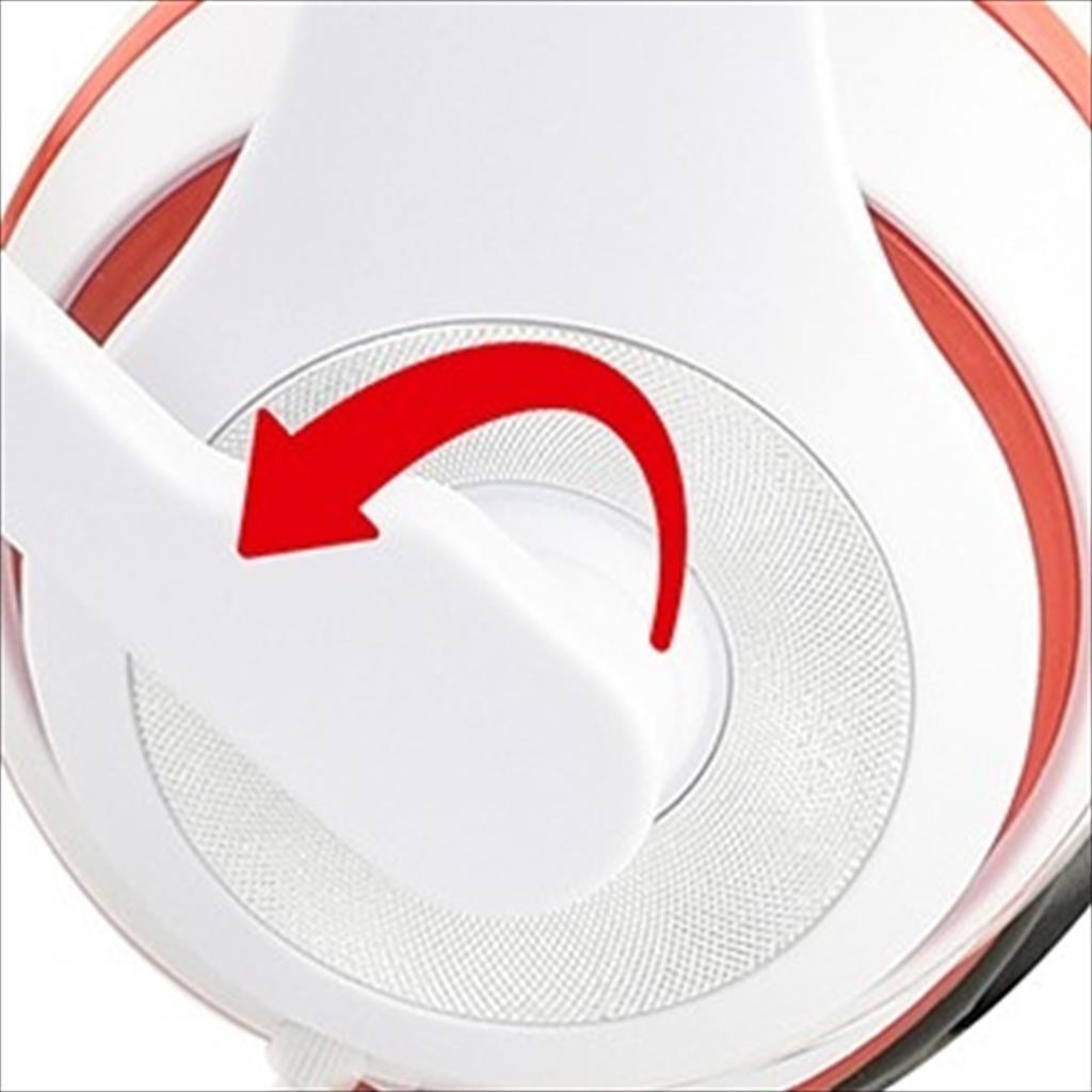 HEADPHONES GEMBIRD w/microphone 1x3.5mm White/Black, MHS-03-WTRDBK - Image 3