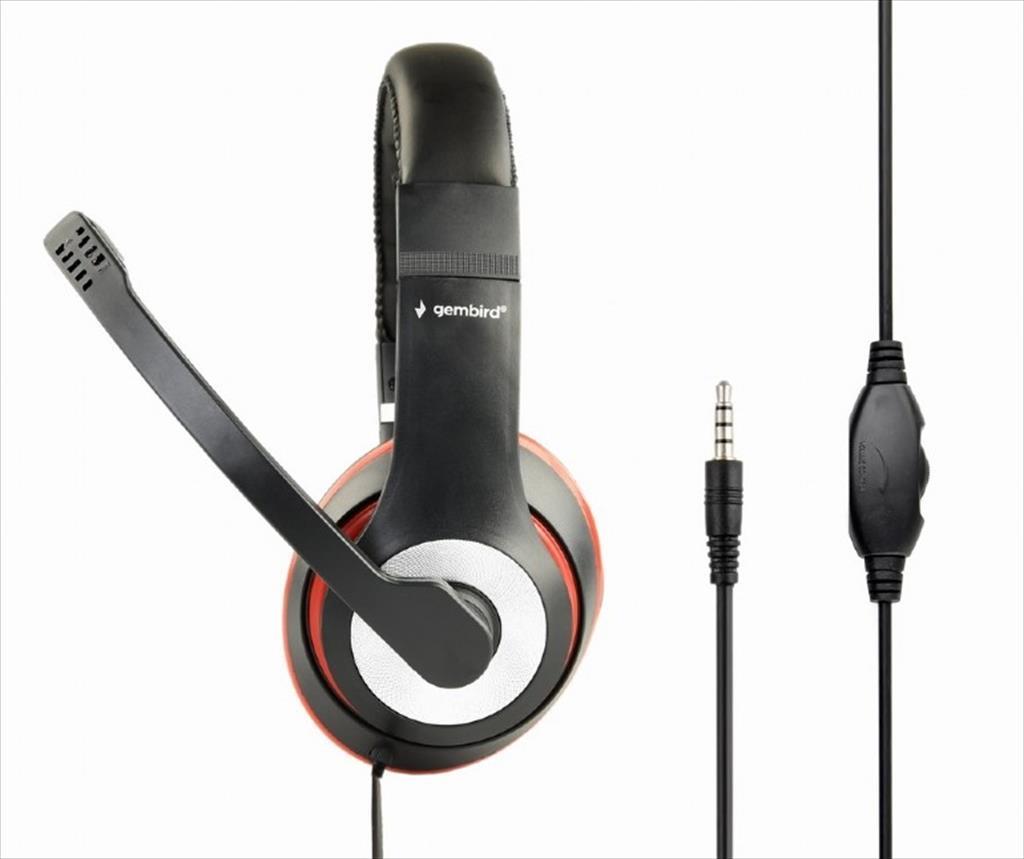 HEADPHONES GEMBIRD w/microphone 1x3.5mm Black, MHS-03-BKRD - Image 2