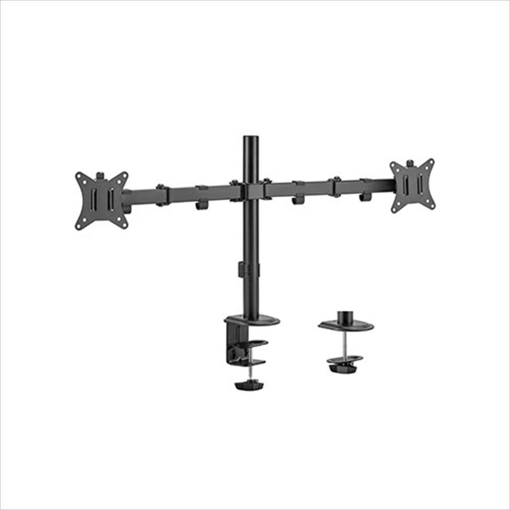 MONITOR STAND GEMBIRD, 2 MONITOR, 17"-32", VESA 100/75mm, Tilt, ARMS Rotation, 2џ9kg, MA-D2-01