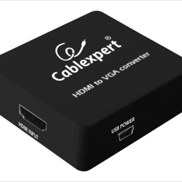 CONVERTOR HDMI (F) TO VGA (F) w/USB power Black, CABLEXPERT, DSC-HDMI-VGA-001
