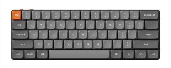 KEYBOARD MECHANICAL KEYCHRON K9 MAX QMK RGB HOT-SWAPPABLE 60% Milk POM RED switch Multi-Device (Wired+2.4 GHz), Black, K9M-H1