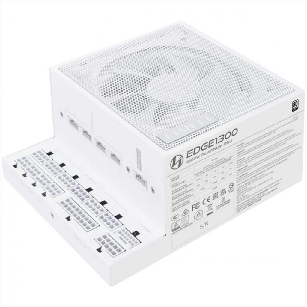 PSU 1300W LIAN LI EDGE EG1300 80+ PLATINUM, PCIe 5.1 (L-Shape, w/x4 USB 2.0 headers), FULL MODULAR White