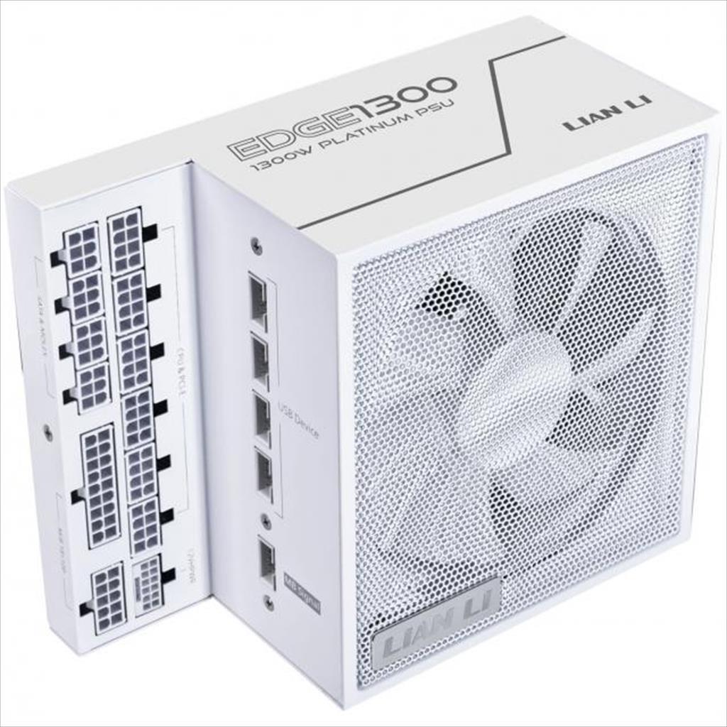 PSU 1300W LIAN LI EDGE EG1300 80+ PLATINUM, PCIe 5.1 (L-Shape, w/x4 USB 2.0 headers), FULL MODULAR White - Image 2