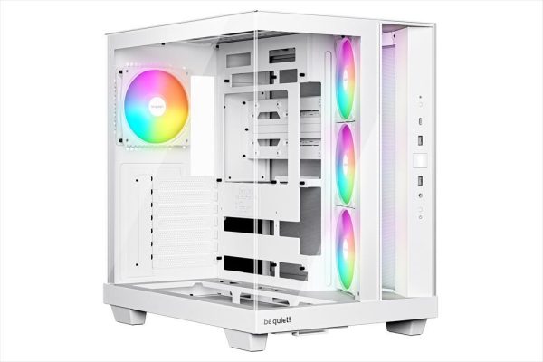 Case be quiet! atx mid-tower light base 500 lx, w/2x tempered glass, 3x light wings lx reverse 120mm argb, 1x light wings lx 120mm argb, white , bgw86