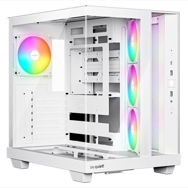 CASE BE QUIET! ATX Mid-Tower Light Base 500 LX, w/2x Tempered glass, 3x Light Wings LX Reverse 120mm ARGB, 1x Light Wings LX 120mm ARGB, White , BGW86
