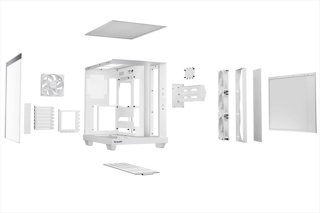 CASE BE QUIET! ATX Mid-Tower Light Base 500 LX, w/2x Tempered glass, 3x Light Wings LX Reverse 120mm ARGB, 1x Light Wings LX 120mm ARGB, White , BGW86 - Image 4