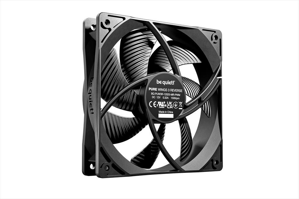 COOLERS CASE FAN 120mm BE QUIET! PURE WINGS 3 PWM  Reverse 1500rpm, 3-Pack,  Black, BL137 - Image 2