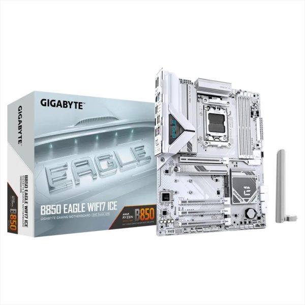 MB AM5 B850 EAGLE WIFI7 ICE GIGABYTE 4xDDR5 8200Mhz (O.C), DP, HDMI, PCI-Ex16 5.0, PCI-Ex8 4.0, PCI-Ex4 4.0, 3xM.2, 4xSATA3, Wi-Fi 7, BT 5.4