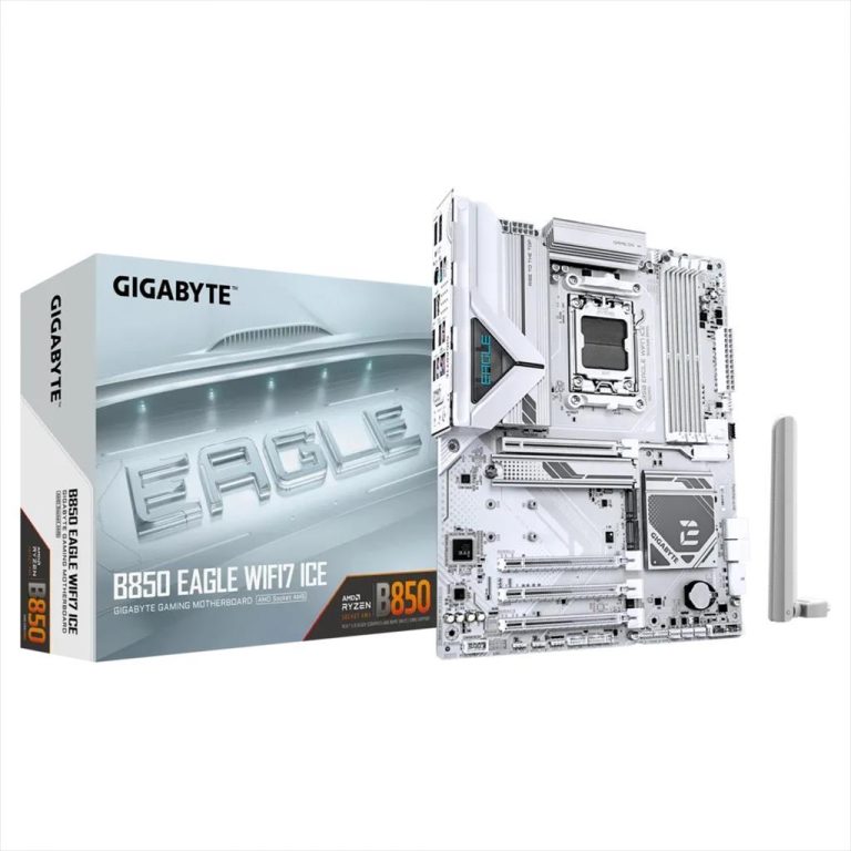 MB AM5 B850 EAGLE WIFI7 ICE GIGABYTE 4xDDR5 8200Mhz (O.C), DP, HDMI, PCI-Ex16 5.0, PCI-Ex8 4.0, PCI-Ex4 4.0, 3xM.2, 4xSATA3, Wi-Fi 7, BT 5.4