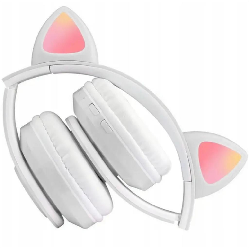 HEADPHONES WIRED EXTRALINK KIDS CAT-EAR PRO, WHITE, FOLDABLE, RGB - Image 3