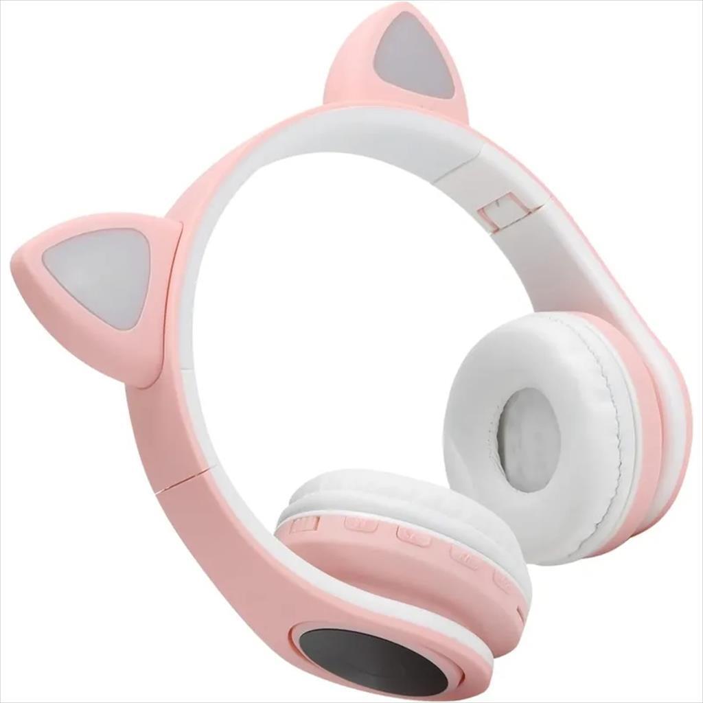 HEADPHONES WIRED EXTRALINK KIDS CAT-EAR PRO, PINK, FOLDABLE, RGB - Image 2