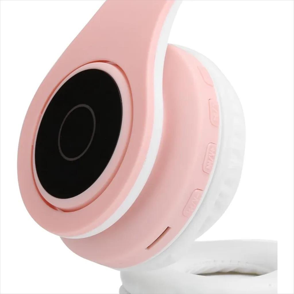 HEADPHONES WIRED EXTRALINK KIDS CAT-EAR PRO, PINK, FOLDABLE, RGB - Image 4