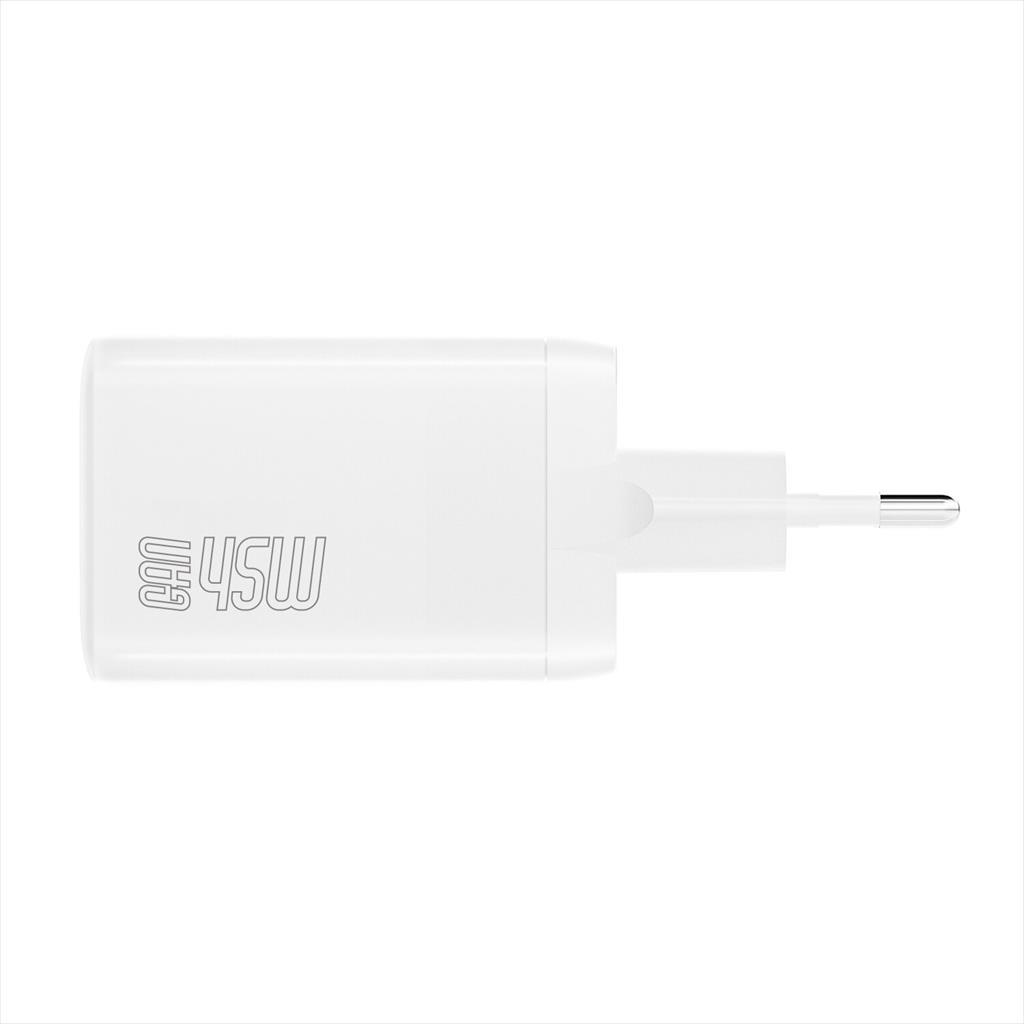 PHONE CHARGER 4SMARTS GaN PDPlug 2x Type-C 45W (no cable included), White, 540400 - Image 2