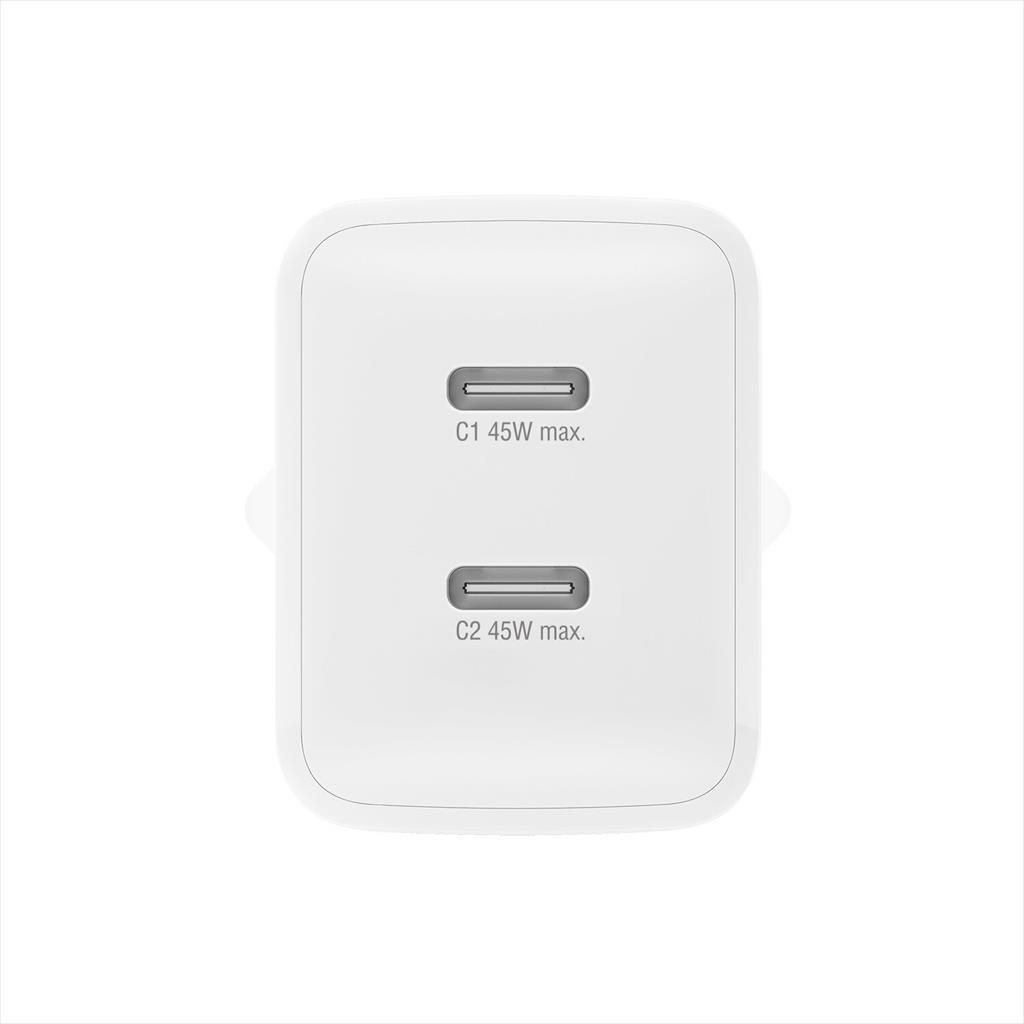 PHONE CHARGER 4SMARTS GaN PDPlug 2x Type-C 45W (no cable included), White, 540400 - Image 4