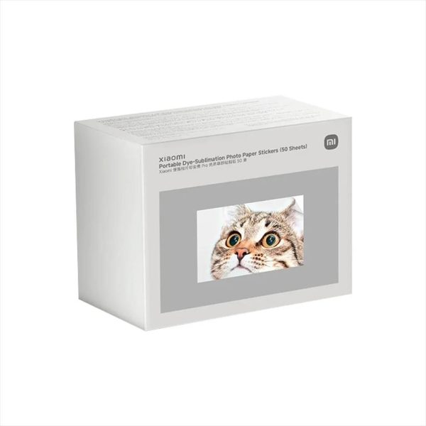 PHOTO PAPER DYE-SUBLIMATION FOR PRINTER PORTABLE PRO XIAOMI MI STICKERS 2x3inch (50x76mm), 5 sheets x10, x5 INK cartridge (for 50 photos)