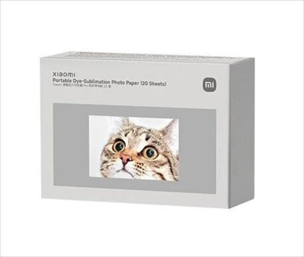 Photo paper dye-sublimation for printer portable pro xiaomi mi 2x3inch (50x76mm), 10 sheets x2, x2 ink cartridge (for 20 photos)
