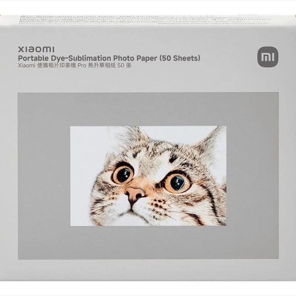 PHOTO PAPER DYE-SUBLIMATION FOR PRINTER PORTABLE PRO XIAOMI MI 2x3inch (50x76mm), 10 sheets x5, x5 INK cartridge (for 50 photos)