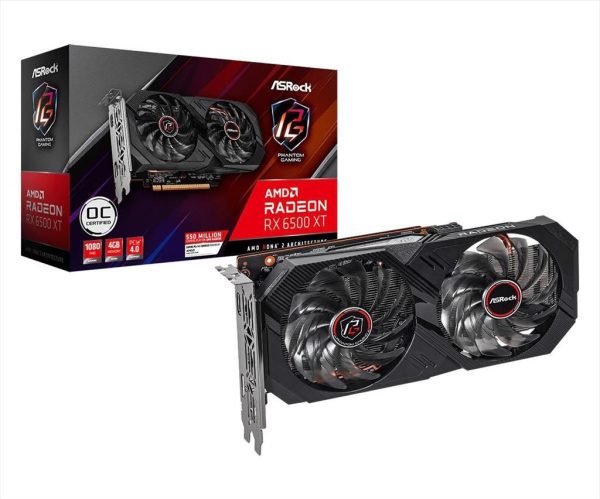 Vga asrock rx 6500 xt phantom gaming d oc 4gb gddr6, hdmi, dp, 90-ga3dzz-00uanf