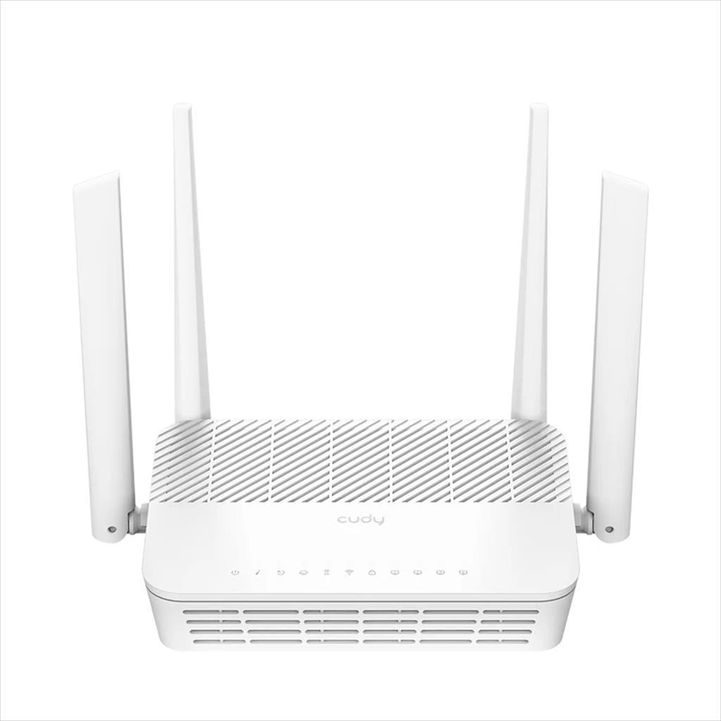 NET ROUTER WIRELESS DUAL BAND Wi-Fi 6 AX3000 CUDY GP3000V, xPON, w/4 antennas, w/4 Gigabit ports((1× LAN/WAN convertible, 3× LAN ports)