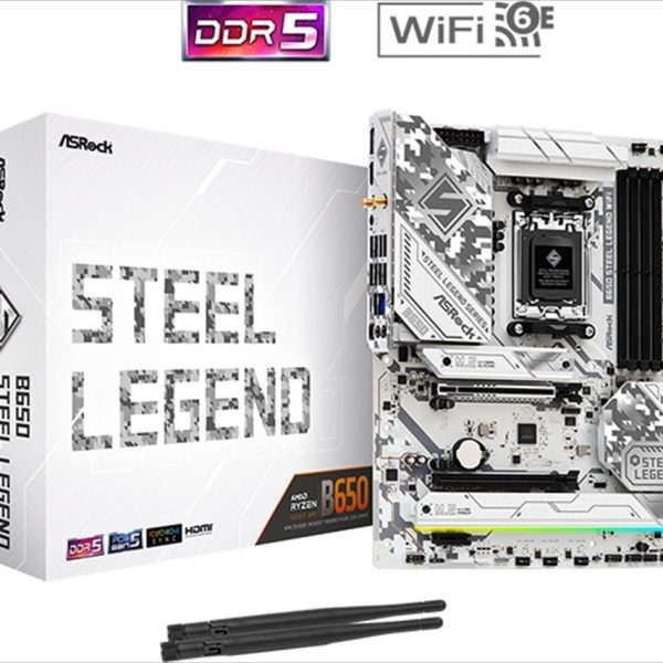 MB AM5 B650 STEEL LEGEND ASROCK 4xDDR5 7200Mhz (O.C), HDMI, DP, PCI-Ex16 5.0, 1xPCI-Ex16 3.0, M.2 PCIe 5.0, 2xM.2 4.0, 4xSATAIII, Wi-Fi 6E, BT