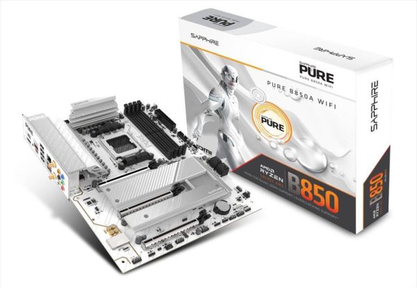 Mb am5 b850a pure white wifi7 sapphire 4xddr5 8000mhz (o.c), dp, hdmi, pci-ex16 5.0, pci-ex4 4.0, pci-ex2 4.0, 3xm.2, 4xsata3, 2.5gbe, wi-fi 7, bt 5.4, 52123-11-40g