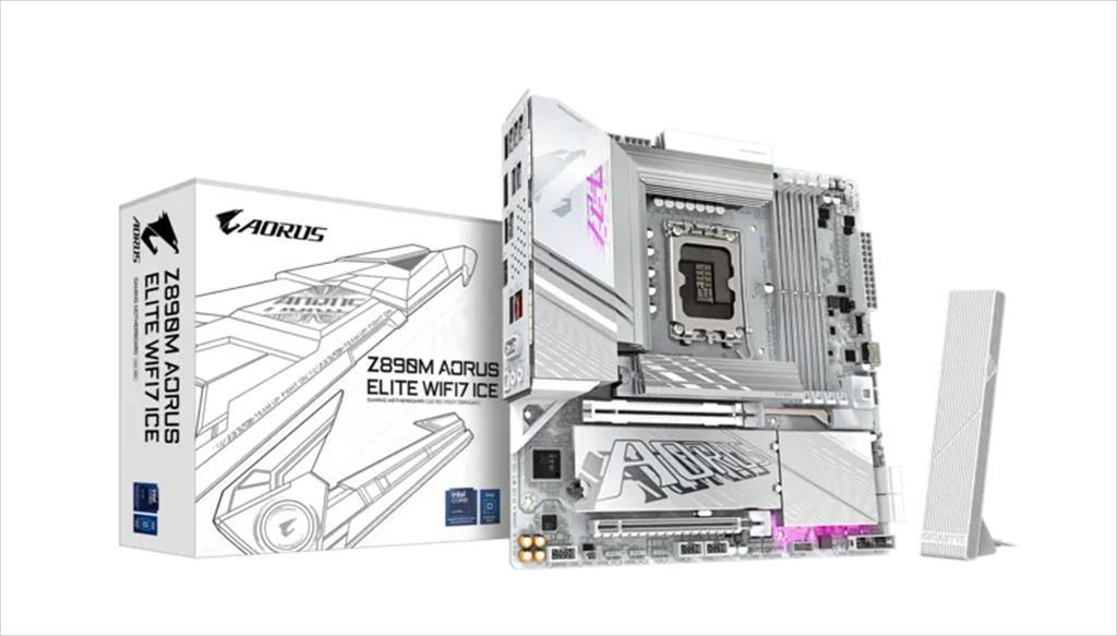 MB 1851 Z890M AORUS ELITE WIFI7 ICE GIGABYTE, 4xDDR5 9200MHz(OC), PCIex16 5.0, PCIex4 4.0, 3xM.2, 4xSATAIII, DP, HDMI, 2.5GbE LAN, WIFI 7, BT 5.4
