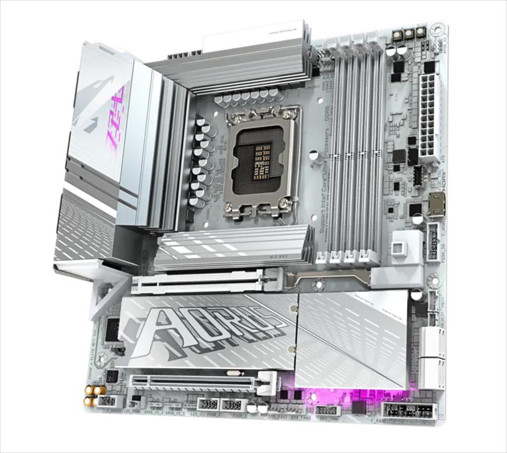 MB 1851 Z890M AORUS ELITE WIFI7 ICE GIGABYTE, 4xDDR5 9200MHz(OC), PCIex16 5.0, PCIex4 4.0, 3xM.2, 4xSATAIII, DP, HDMI, 2.5GbE LAN, WIFI 7, BT 5.4 - Image 4