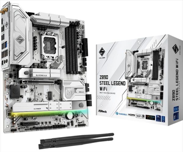 Mb 1851 z890 steel legend wifi asrock, 4xddr5 9466mhz, pciex16 5.0, 2xpciex4 4.0, 4xm.2 , 4xsataiii, hdmi, 2xthunderbolt 4, 2.5g lan, wi-fi 7, bt 5.4, 90-mxbpf0-a0uayz